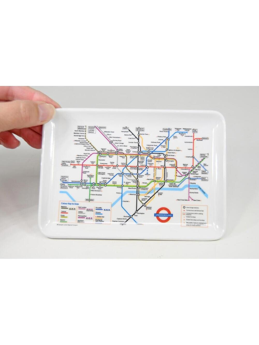 Vintage Melamaster London Underground Transport Map Trinket Tray Platter 4 x 6"